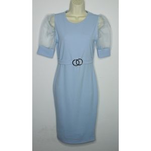 Mesh Shoulder Midi Dress